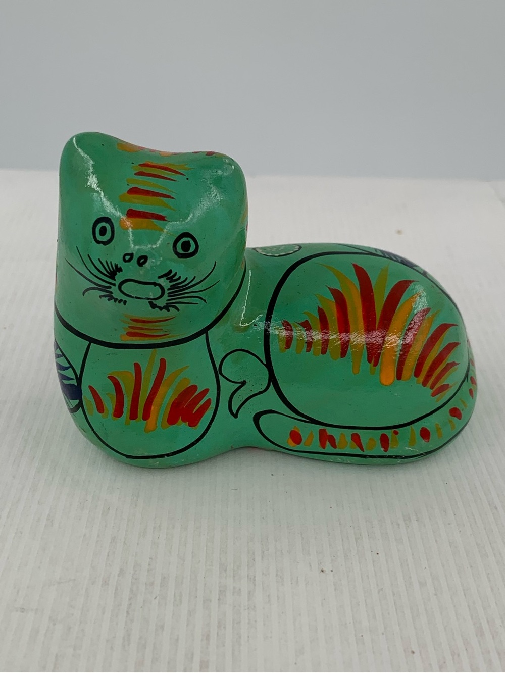 Small Green Decorative Cat Figurine